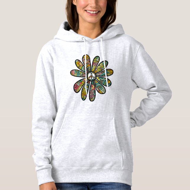 Fredsteckenet för tredubbel strömstyrka i Hippie T Shirt (Framsida)