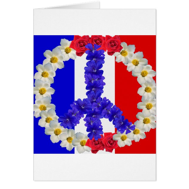 fredsteckenet fransk flagga hälsningskort (Framsidan)