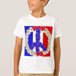 fredsteckenet fransk flagga tee shirt