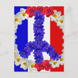 fredsteckenet fransk flagga vykort