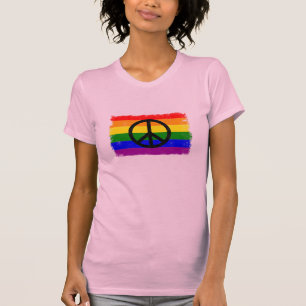 Fredsteckenet Gorgous Distress Rainbow Flagga -Shi Tee