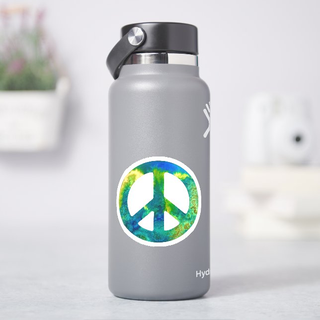 Fredsteckenet Grönt Klistermärken (HydroFlask)