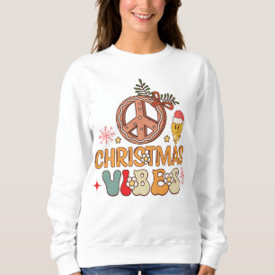 Fredsteckenet Groovy Retro jul Vibes T Shirt