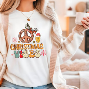 Fredsteckenet Groovy Retro jul Vibes T Shirt