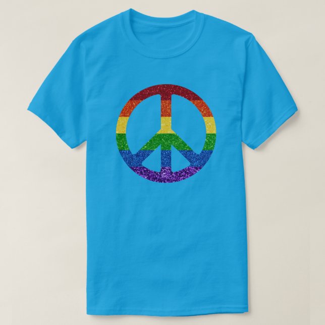 Fredsteckenet HBT Glitter Rainbow T Shirt (Design framsida)