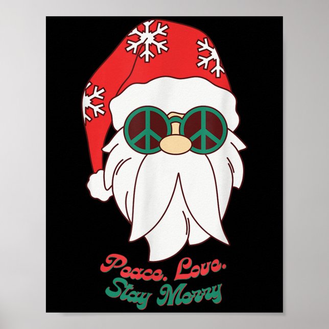Fredsteckenet Hipe Santa Groovy Den fina julen Poster (Framsidan)