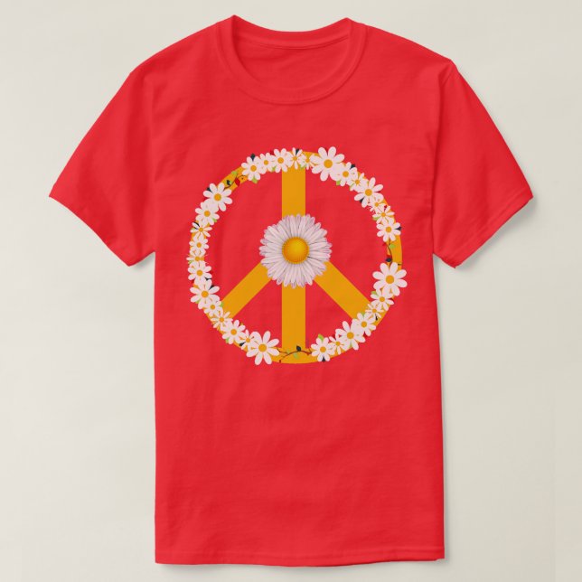 Fredsteckenet Hippie Gift-Daisy T Shirt (Design framsida)