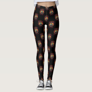Fredsteckenet Hippie Tie Dye Cat Lovers Anpassa Leggings