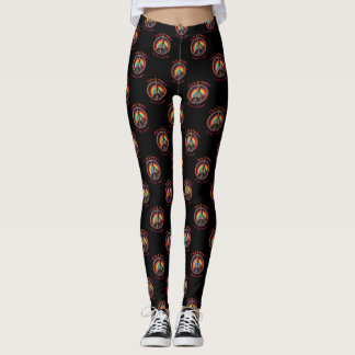 Fredsteckenet Hippie Tie Dye Cat Lovers Anpassa Leggings