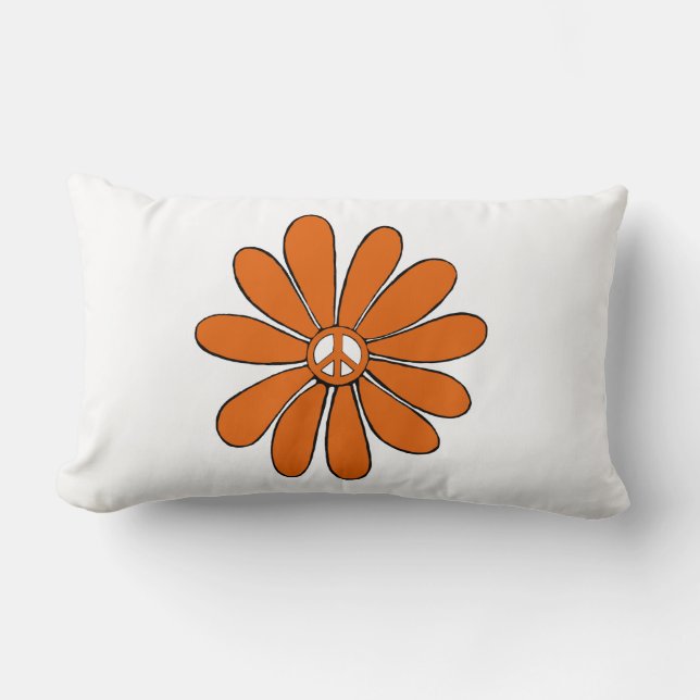 Fredsteckenet Höj motoreffekt i Orange Lumbarkudde (Framsida)