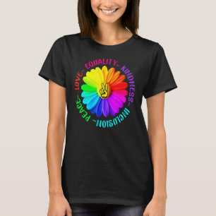 Fredsteckenet Kärlek Peace Kindness Equality Inclu T Shirt