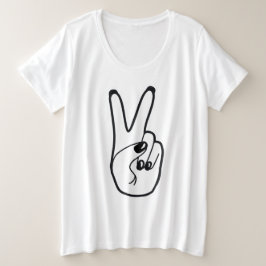 Fredsteckenet Lämnade Handsvarsyta och vit enitati T Shirt