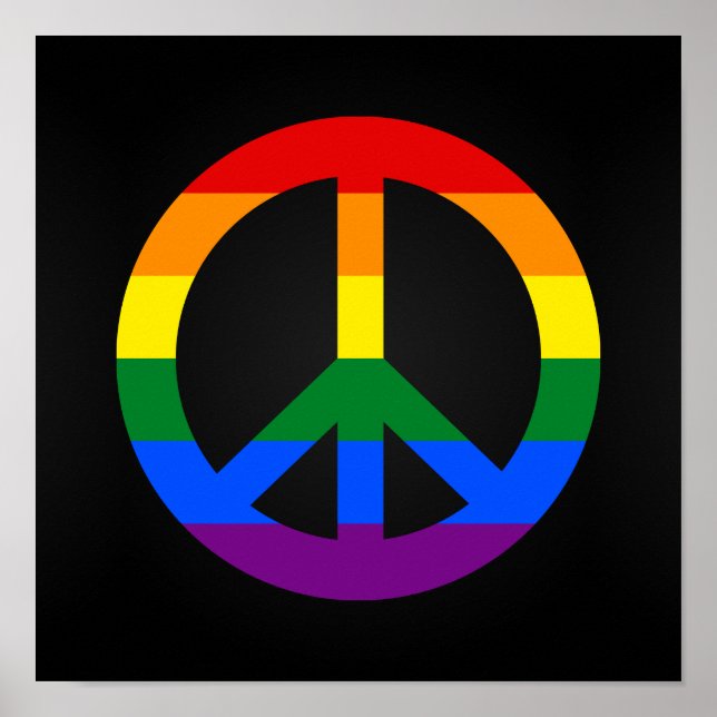 Fredsteckenet LGBT-flagga poster (Framsidan)