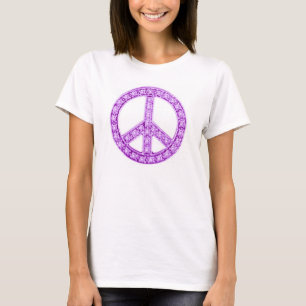 Fredsteckenet lila judar t shirt