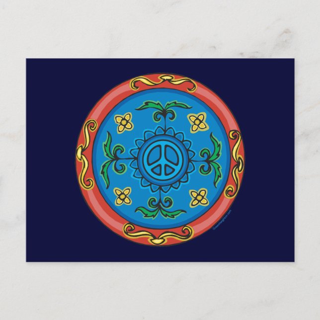 Fredsteckenet Medallion Design Vykort (Framsida)