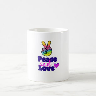Fredsteckenet mellan Peace and och Kärlek Typograp Kaffemugg