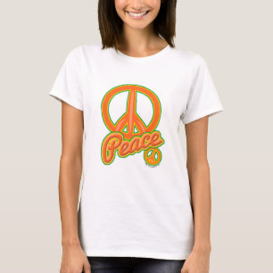 Fredsteckenet Orange i roligt Groovy Saming Design Tee