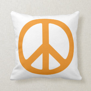Fredsteckenet orange kudde