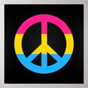 Fredsteckenet Pansexualitet-flagga poster