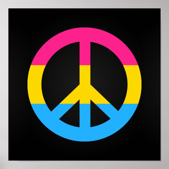 Fredsteckenet Pansexualitet-flagga poster (Framsidan)