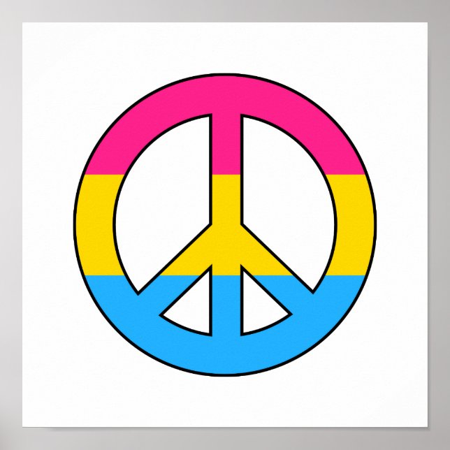 Fredsteckenet Pansexualitet-flagga poster (Framsidan)