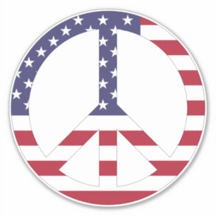 Fredsteckenet Patriotic USA flagga Stars och strip Klistermärken
