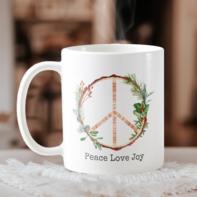 Fredsteckenet Peace Kärlek Joy Kaffemugg (Skapare uppladdad)