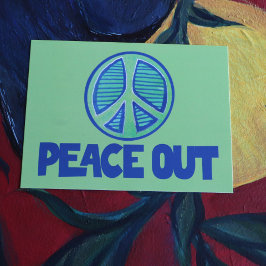 Fredsteckenet Peace out Vykort