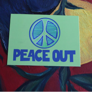 Fredsteckenet Peace out Vykort