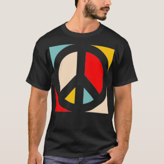 Fredsteckenet Pullover i Färg Block T Shirt