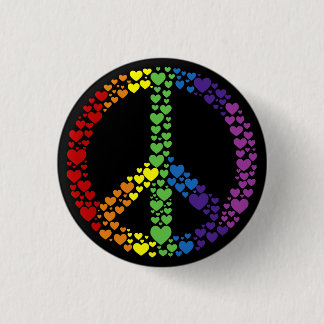 Fredsteckenet Rainbow Hearts Knapp