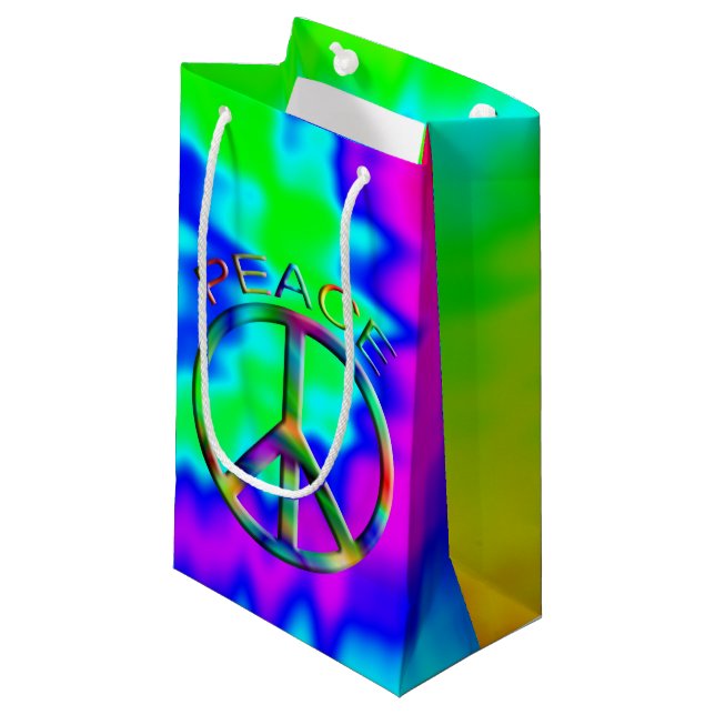 Fredsteckenet Rainbow Hippie Gift Bag Small (Framsidan Vinklad)