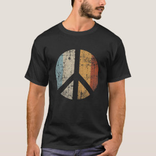 Fredsteckenet Retro-Vintage - nedtryckt design T Shirt