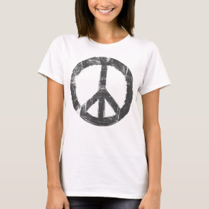 Fredsteckenet Retro-Vintage - nedtryckt design T Shirt