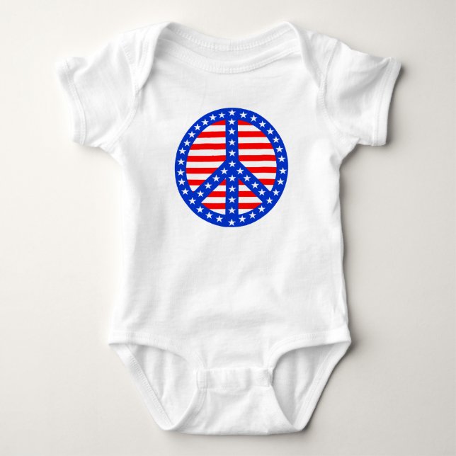 Fredsteckenet Stars & Rand Tee Shirt (Framsida)
