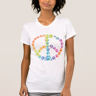 Fredsteckenet T-Shirt för Rainbow Paw-utskrift