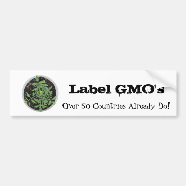 Fredsteckenet Tomato Plant Bumper Sticker Bildekal (Framsidan)