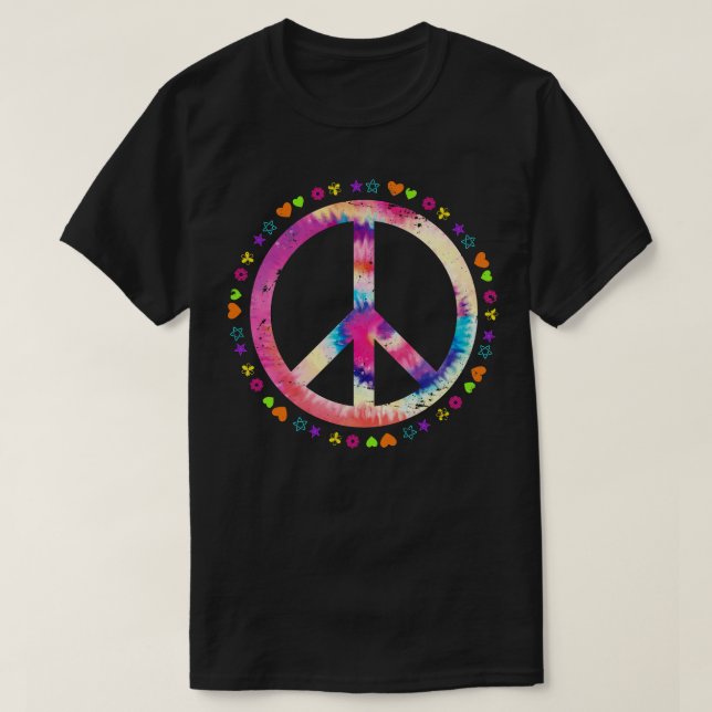 Fredsteckenet Unity Day Hippie Gift T Shirt (Design framsida)