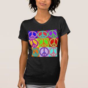 Fredsteckenet vågigt design t-shirt