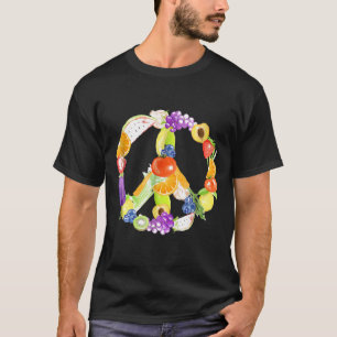Fredsteckenet Vegan Frukt och grönsaker T Shirt