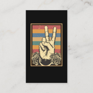Fredsteckenet vintage Hippie Hand Visitkort
