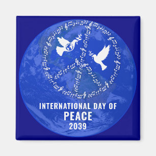 Fredsteckenet World Peace Doves Peace on Earth Day Magnet
