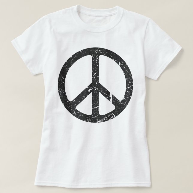 Fredsteckenets kvinnliga barn manar t shirt (Design framsida)