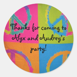 fredsteckenets motiv, rund dekal runt klistermärke