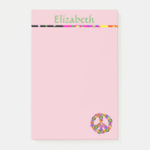 Fredsteckenets Personlig med Namn i Rosa