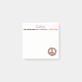 Fredsteckenets Personlig med Namn Post-it Block
