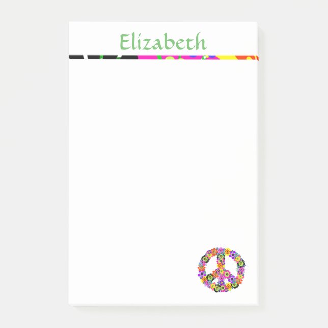 fredsteckenets Personlig med Namn Post-it Block (Framsida)