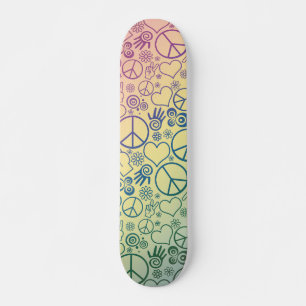 Fredsteckenets symbol Regnbåge Old School Skateboard Bräda 18 Cm