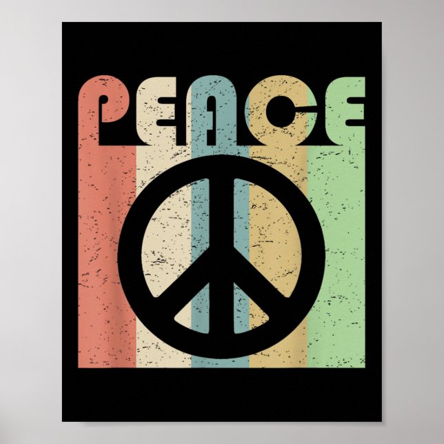 Fredsteckenets symbolinspirerande Vintage Gr för o Poster (Framsidan)