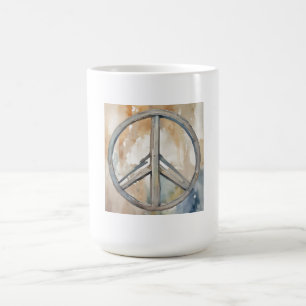 Fredsteckenets vattenfärgsfärggrafik kaffemugg